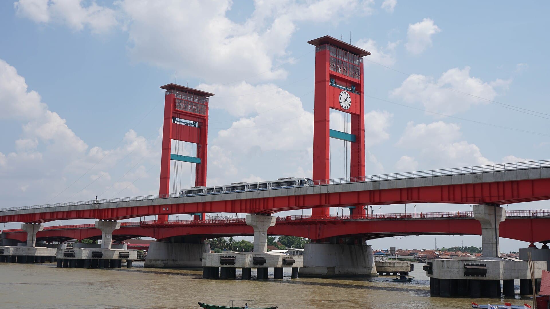Ampera Bridge and the Musi River, Palembang