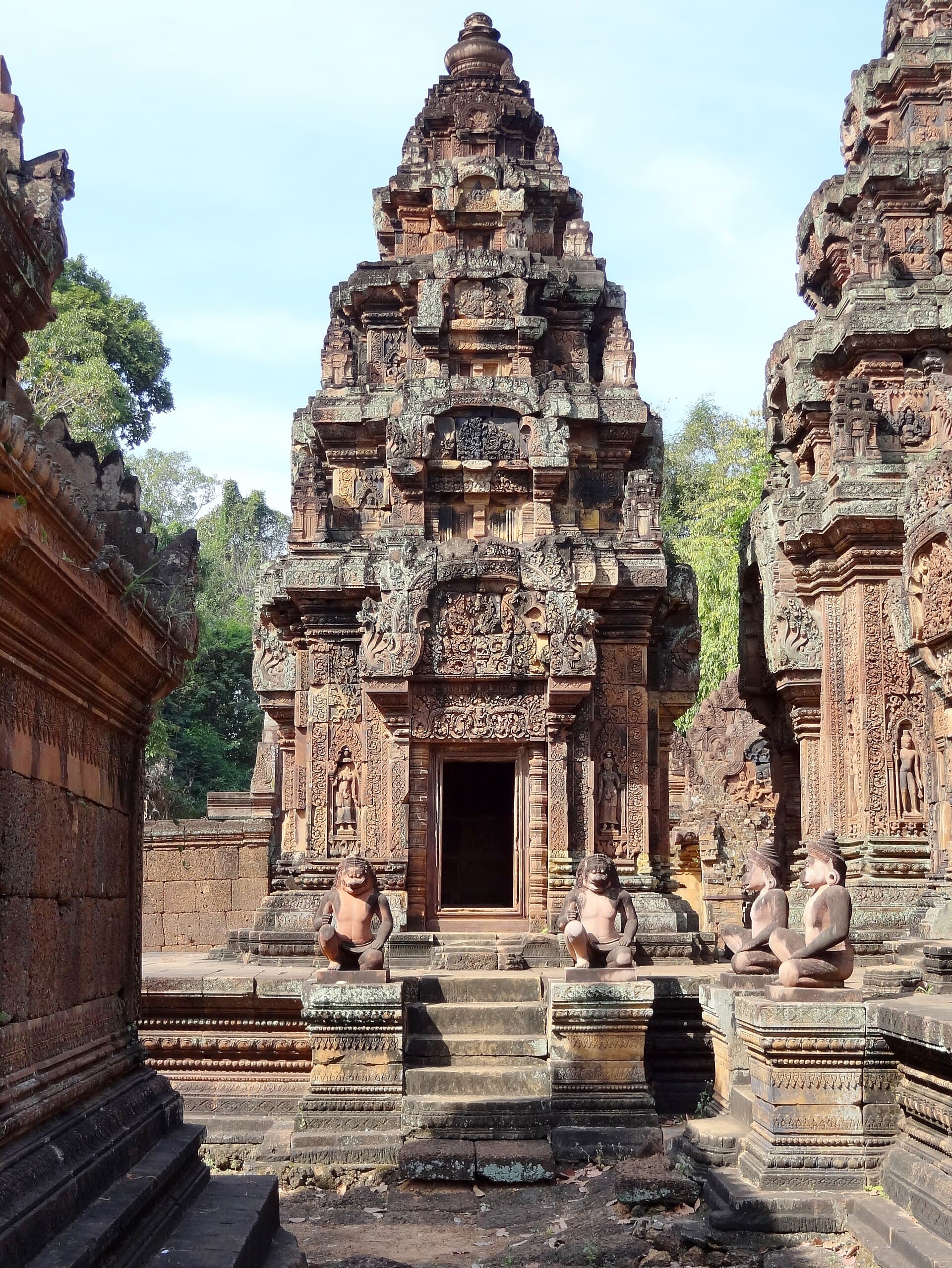 Pink sandstone carvings of Banteay Srei