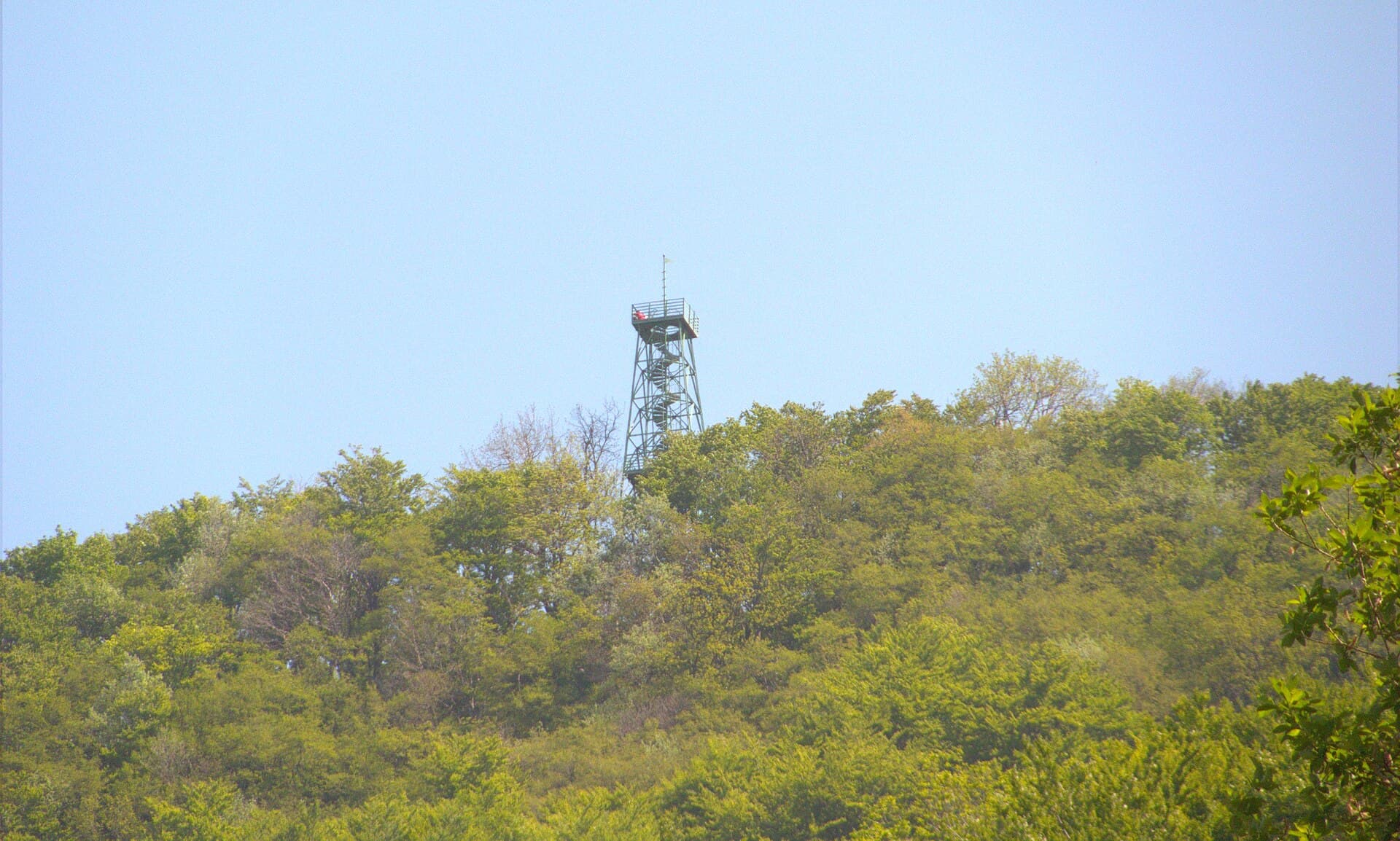 Mount Boč and its lookout tower in eastern Slovenia