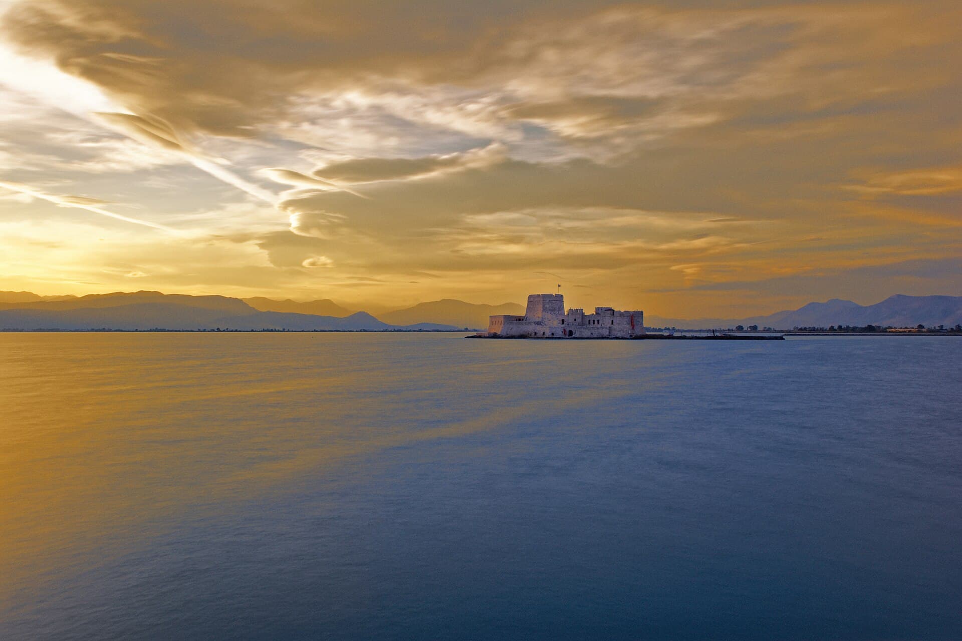 Bourtzi fortress in Nafplio harbour
