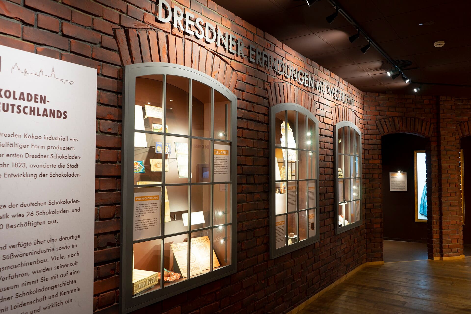 A display on Dresden inventions in chocolate making