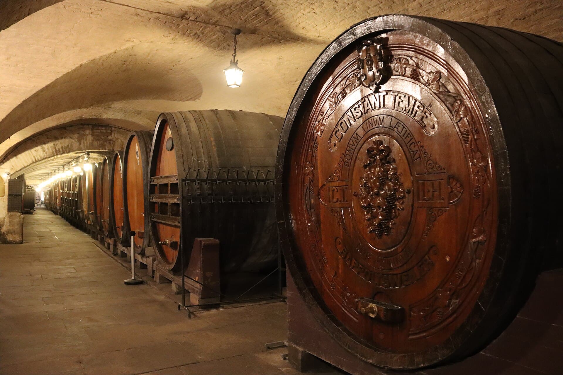 The stone vaults running underground