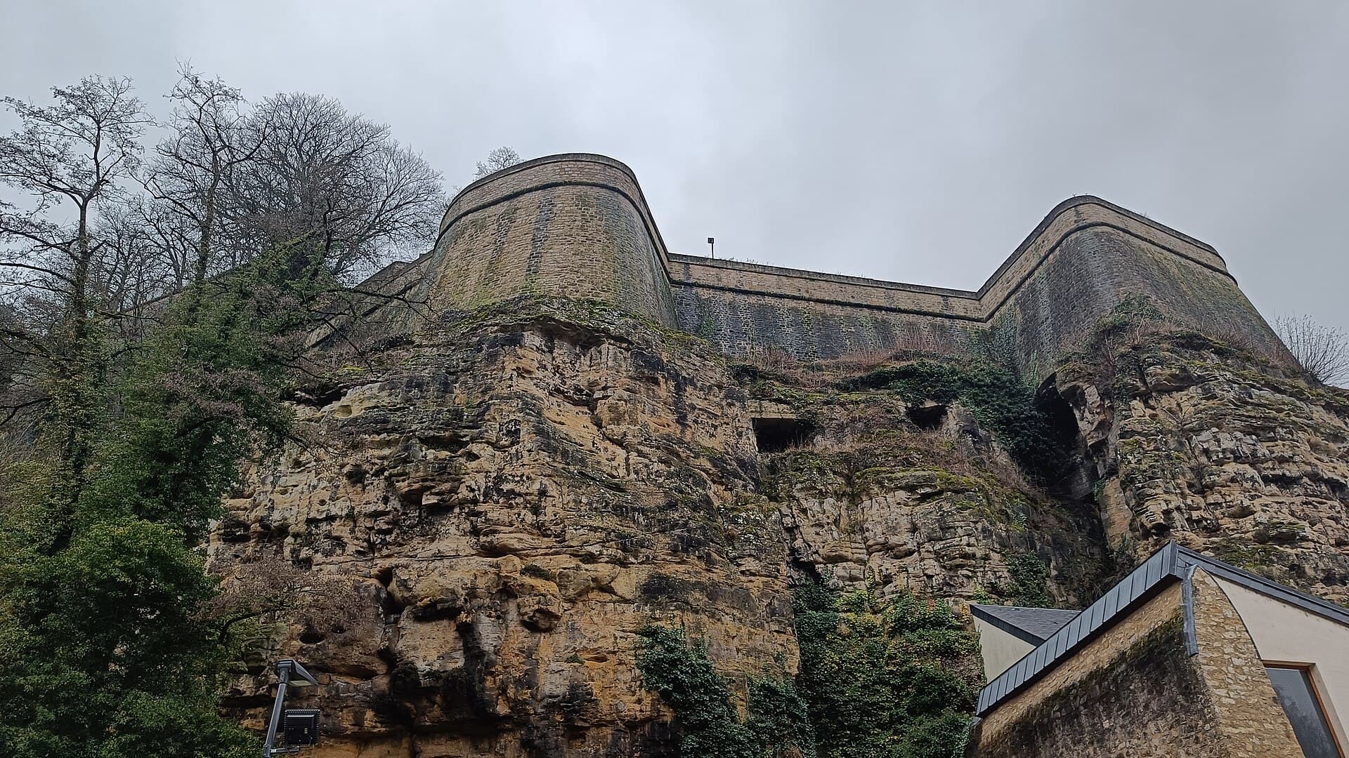 The surviving lower walls of the citadel