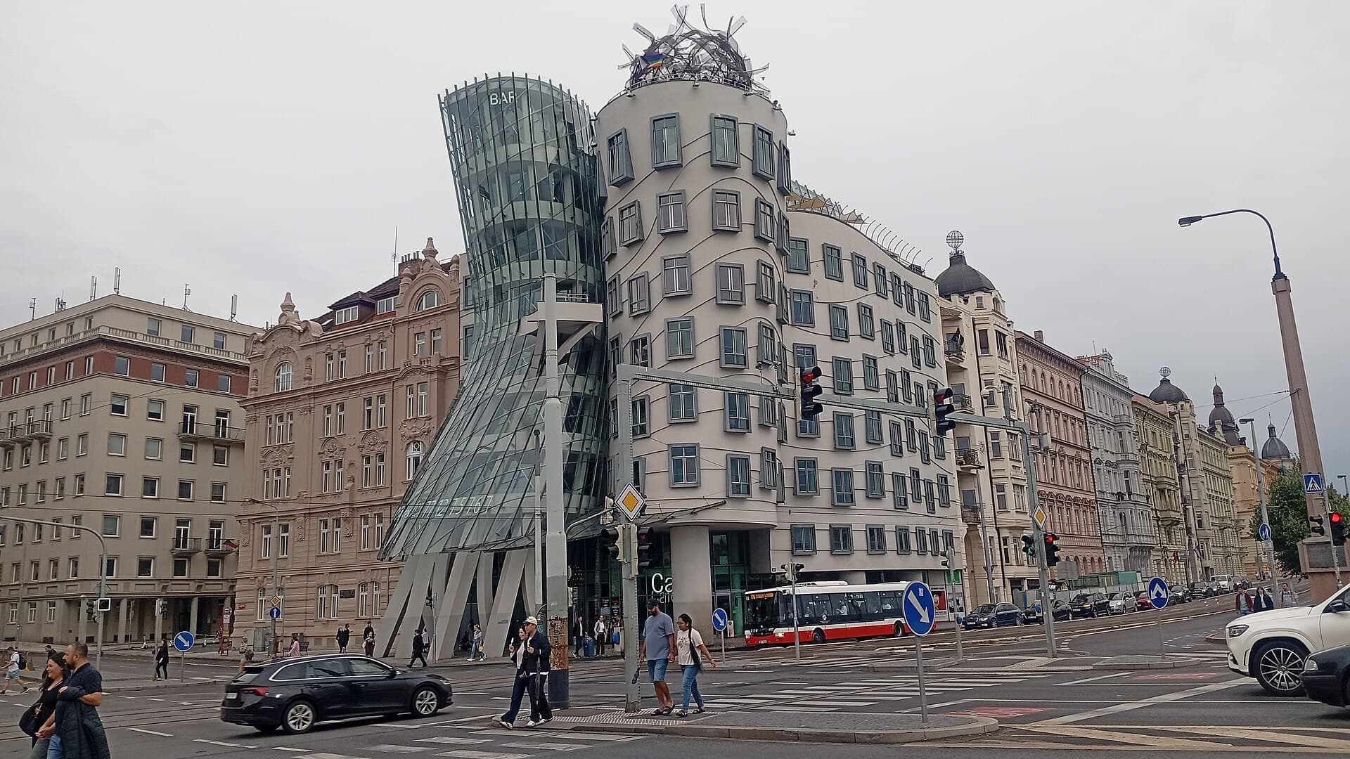 Frank Gehry's Dancing House on the Vltava embankment, Prague