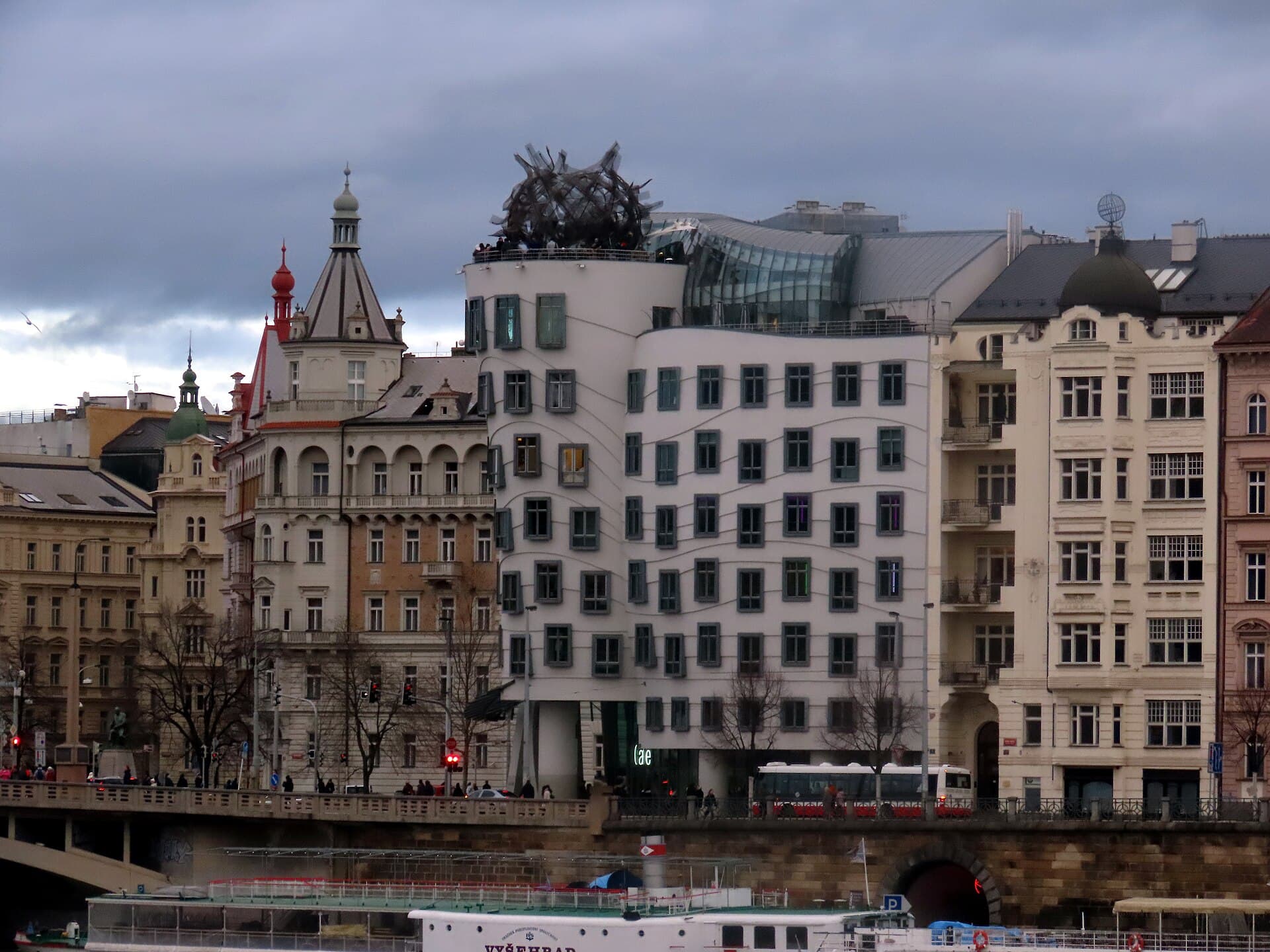 Frank Gehry's Dancing House on the Vltava embankment, Prague