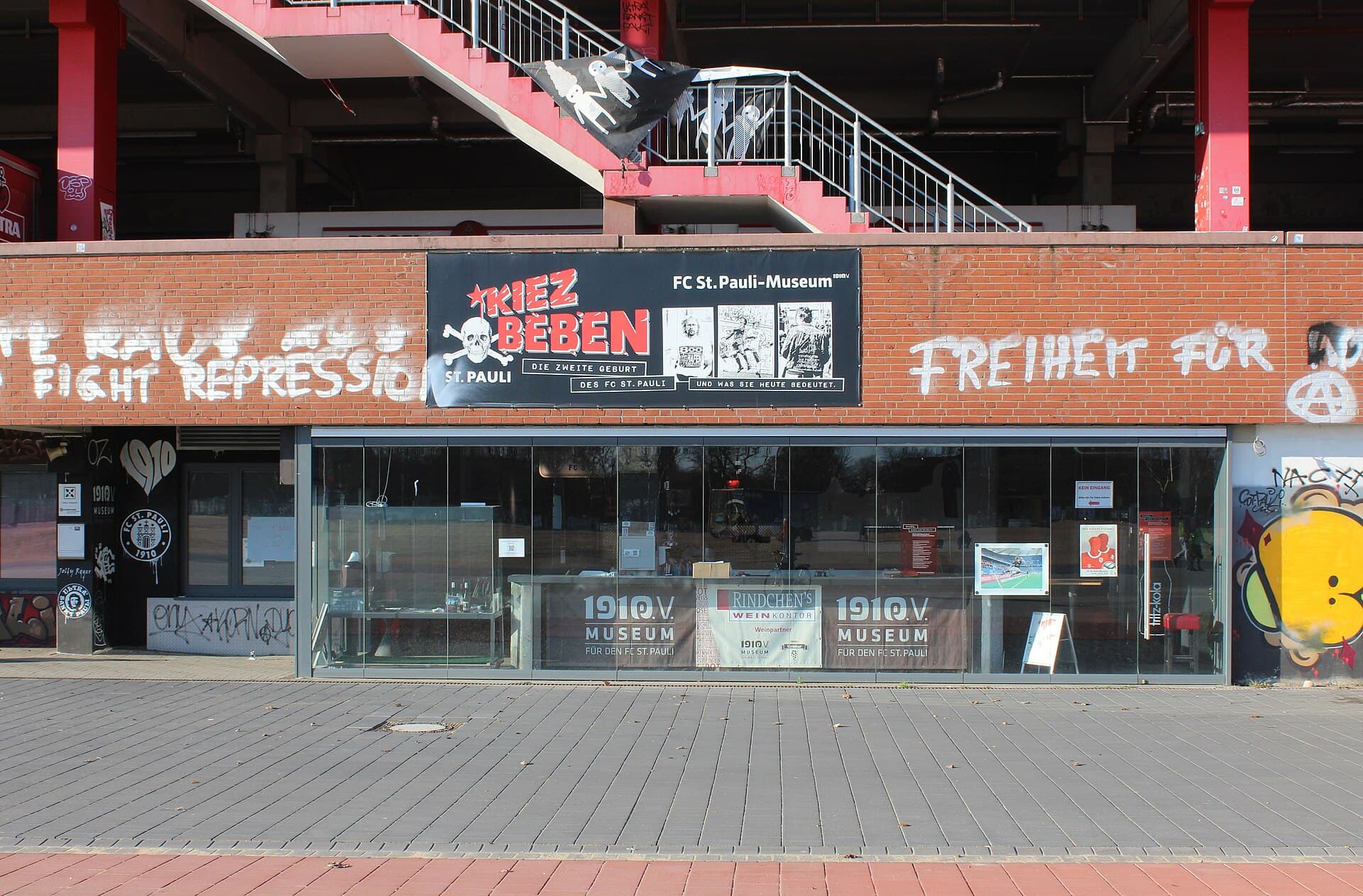 The museum entrance inside the Millerntor stadium