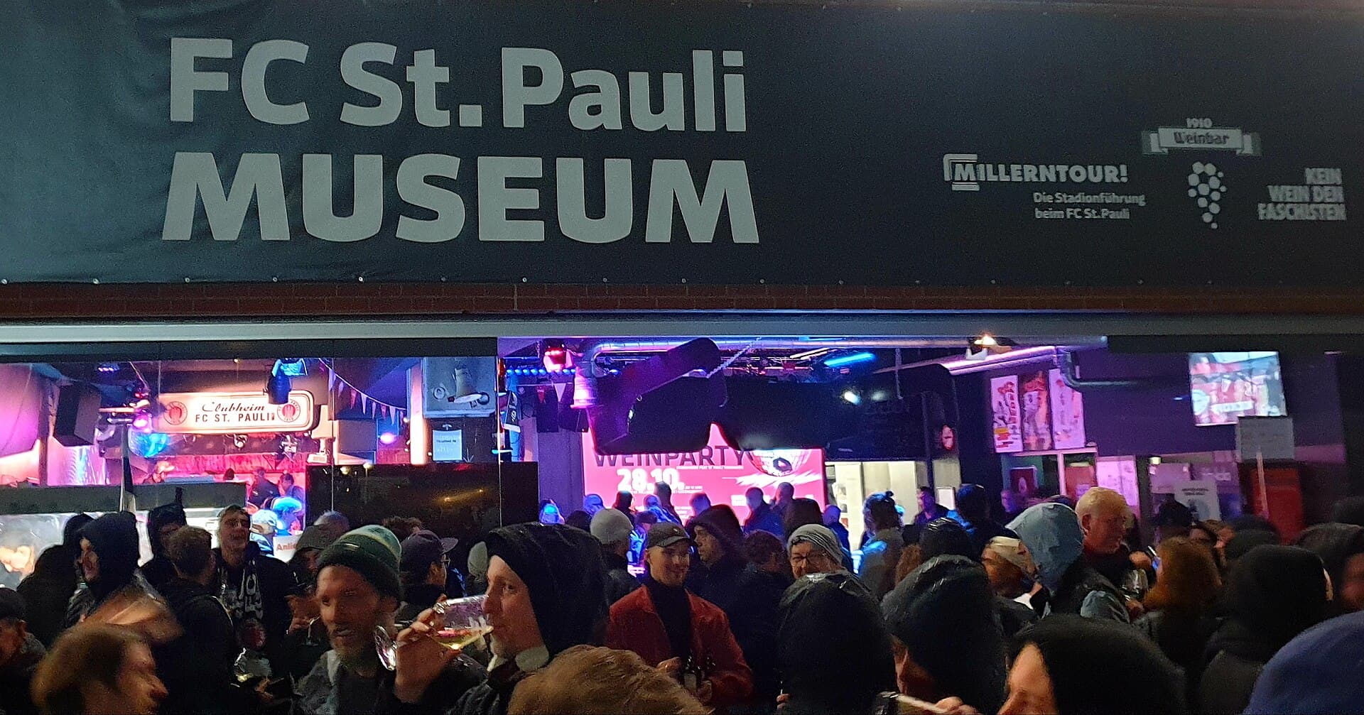Fan culture exhibits across the walls