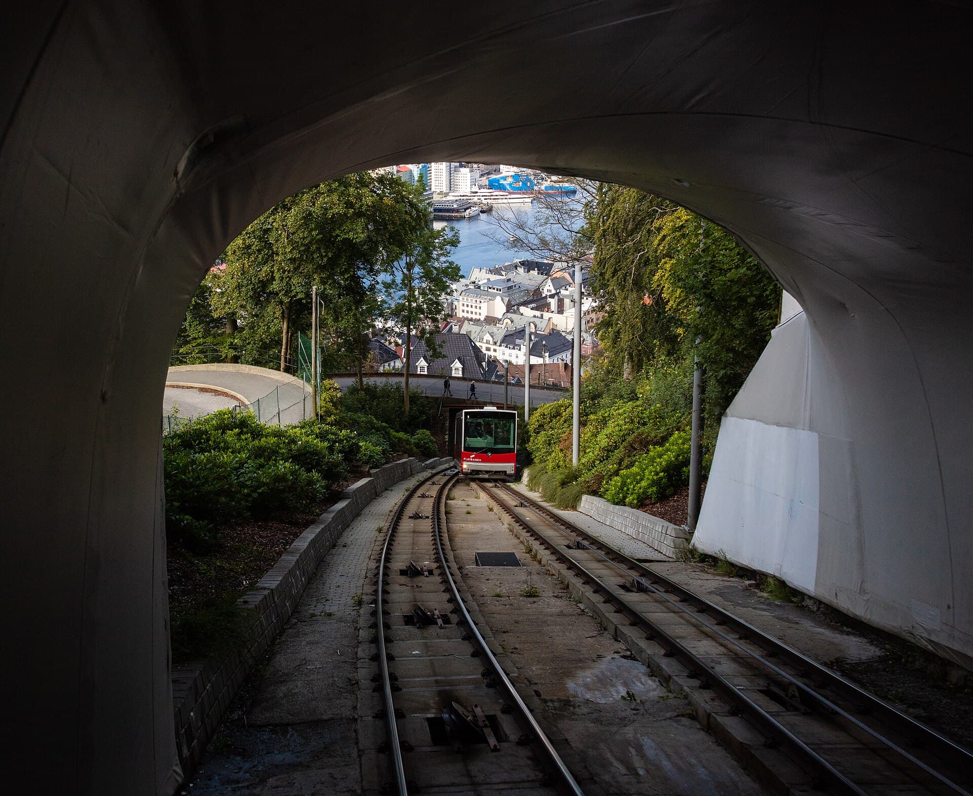 Fløibanen — the Mount Fløyen Funicular, Bergen