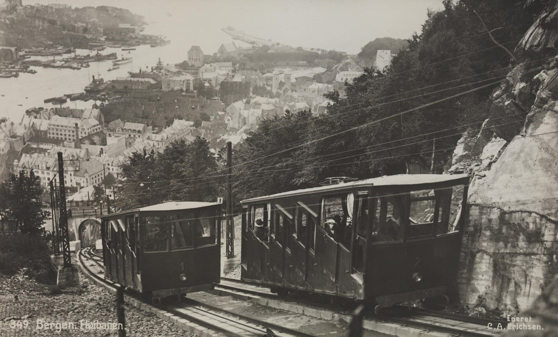 Fløibanen — the Mount Fløyen Funicular, Bergen