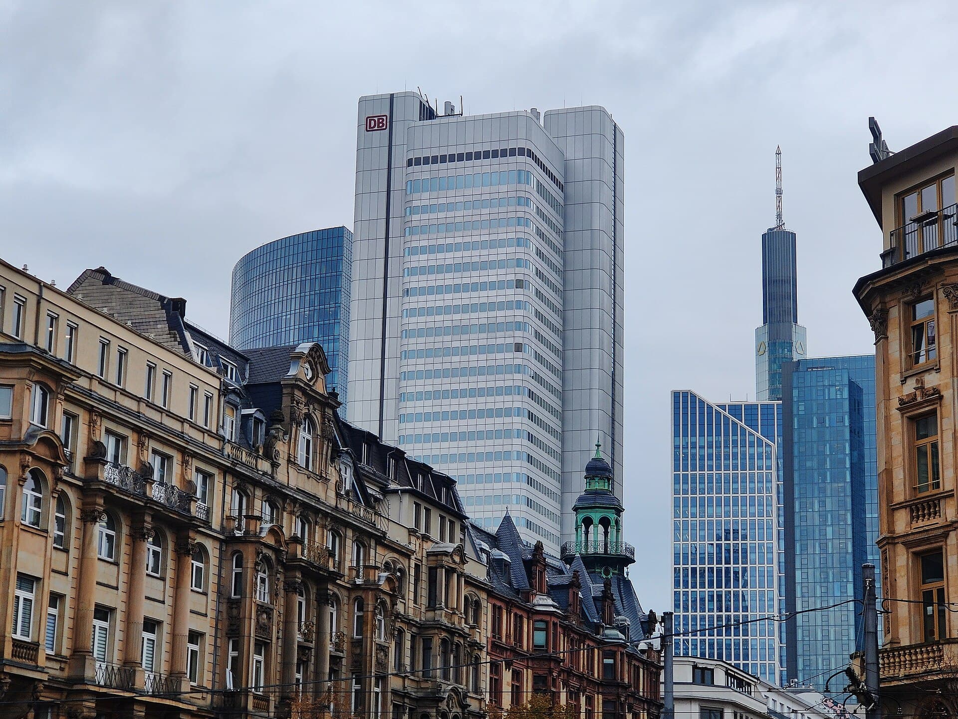 The district from the central station, bank towers behind