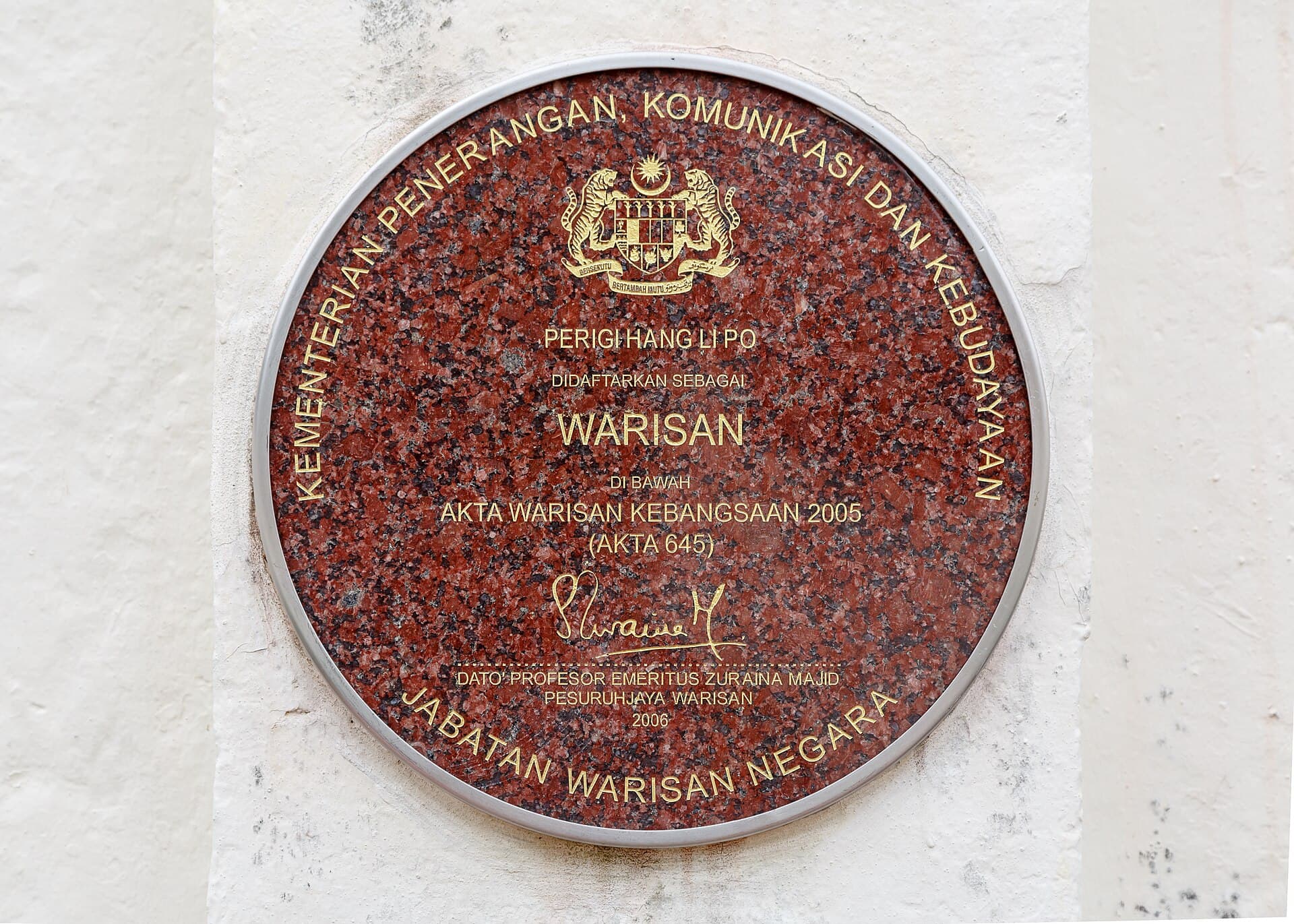 Hang Li Poh's Well (King's Well), Malacca