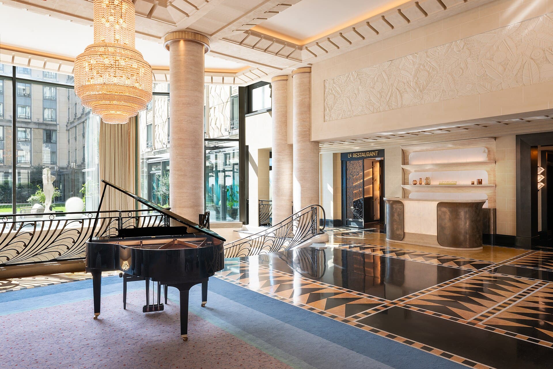 The Art Deco lobby of the hotel