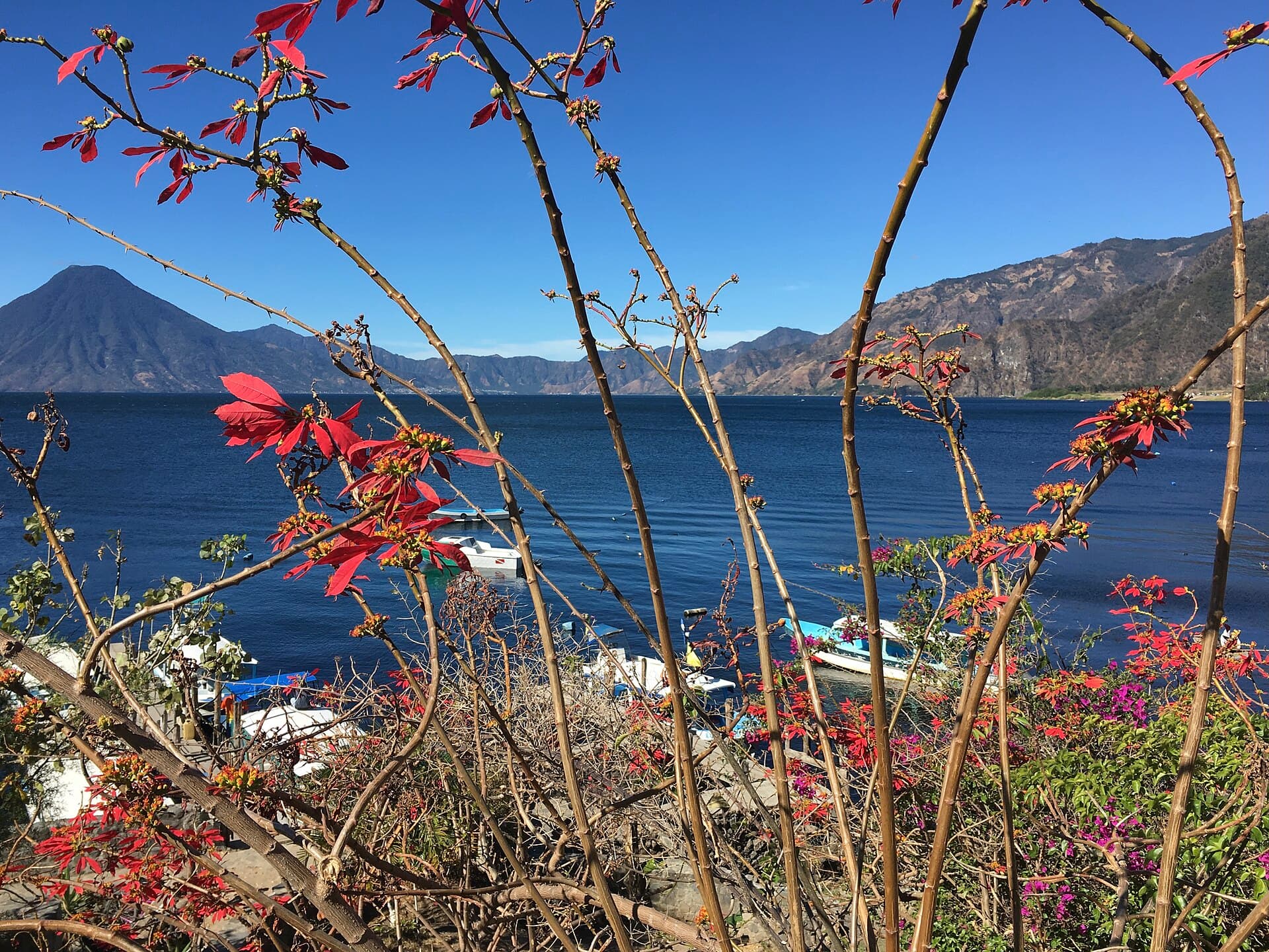 Lake Atitlán and its volcanoes