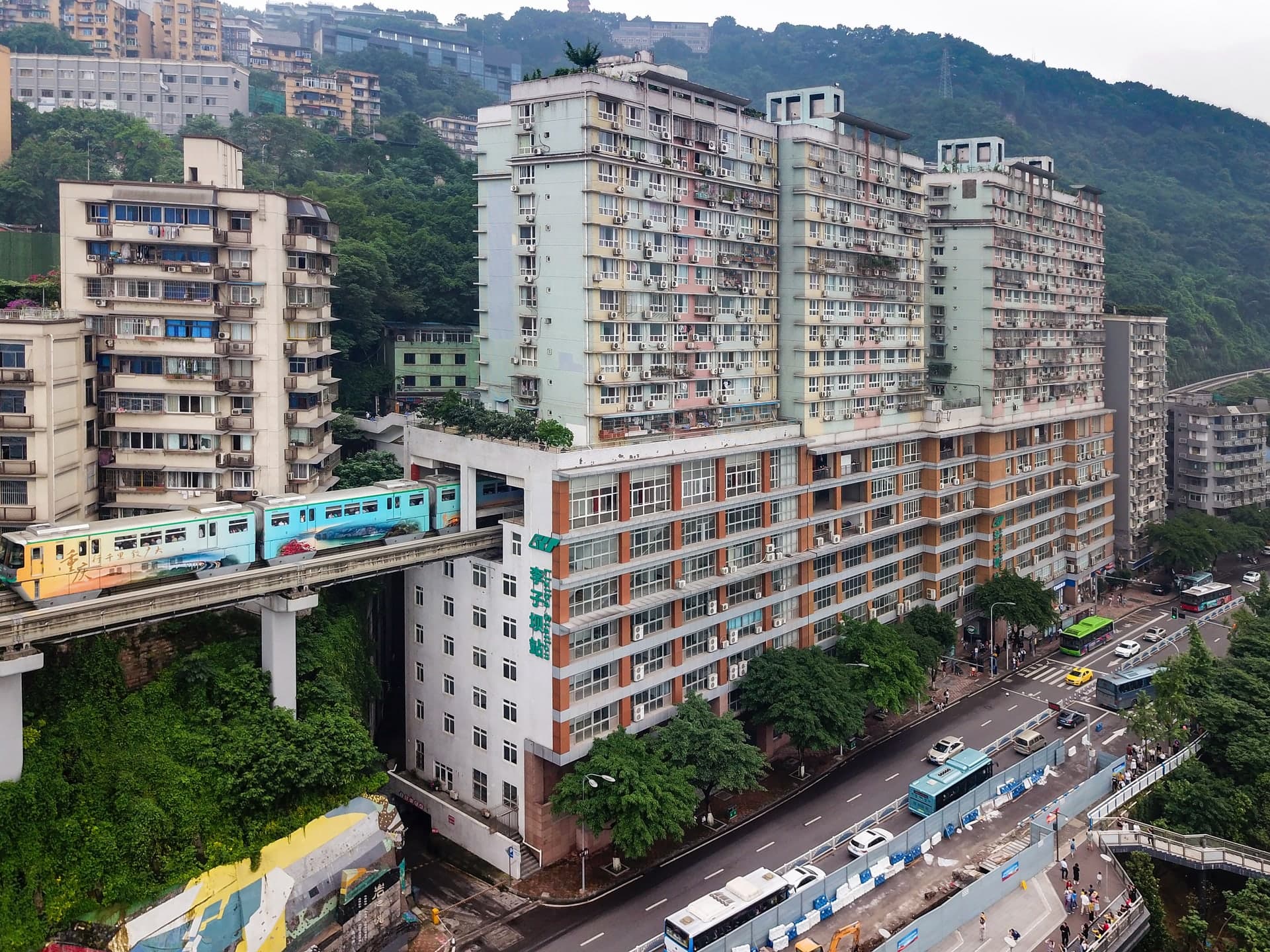 Liziba Station: the Train Through a Building