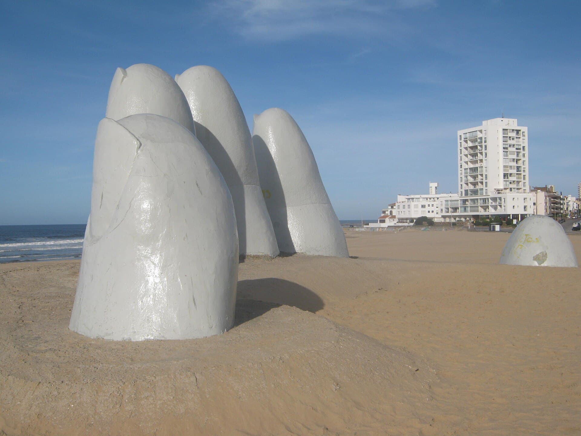 The Hand sculpture on Playa Brava