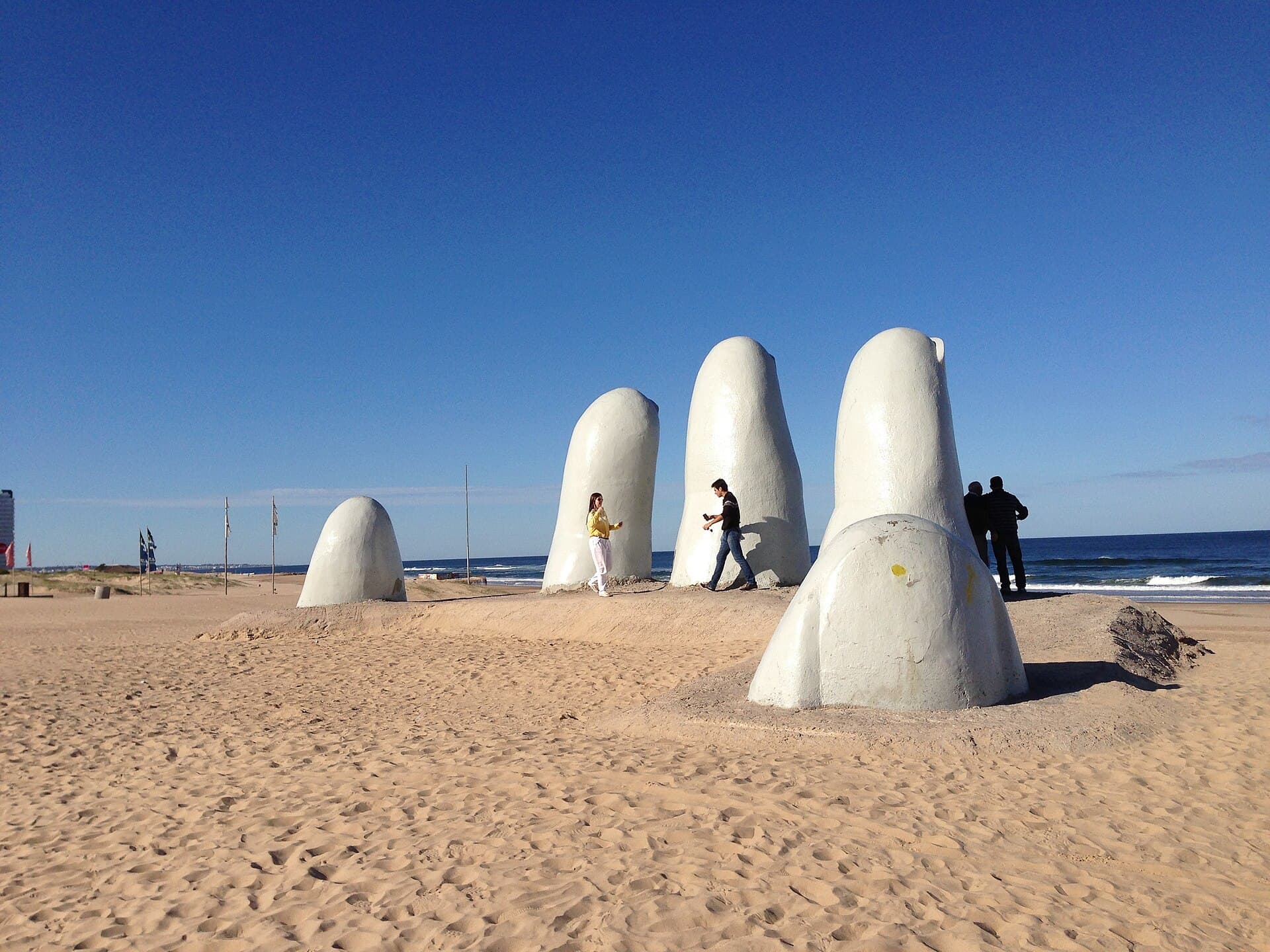 The Hand sculpture on Playa Brava
