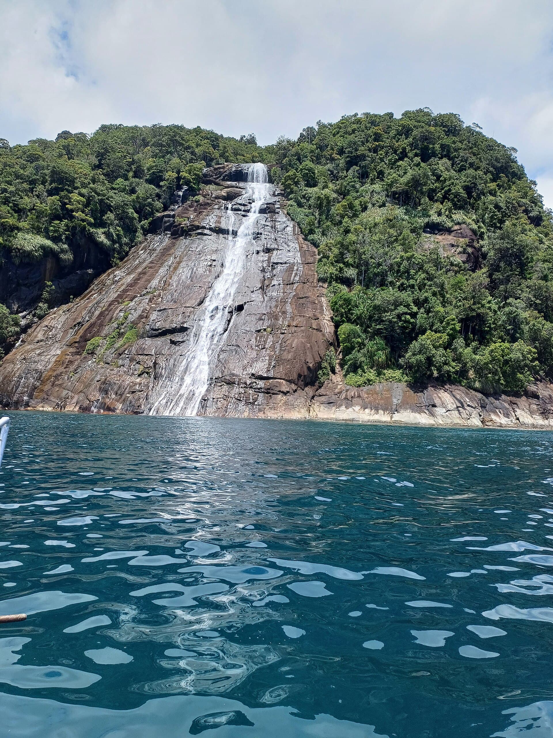 Mursala Island waterfall falling into the sea