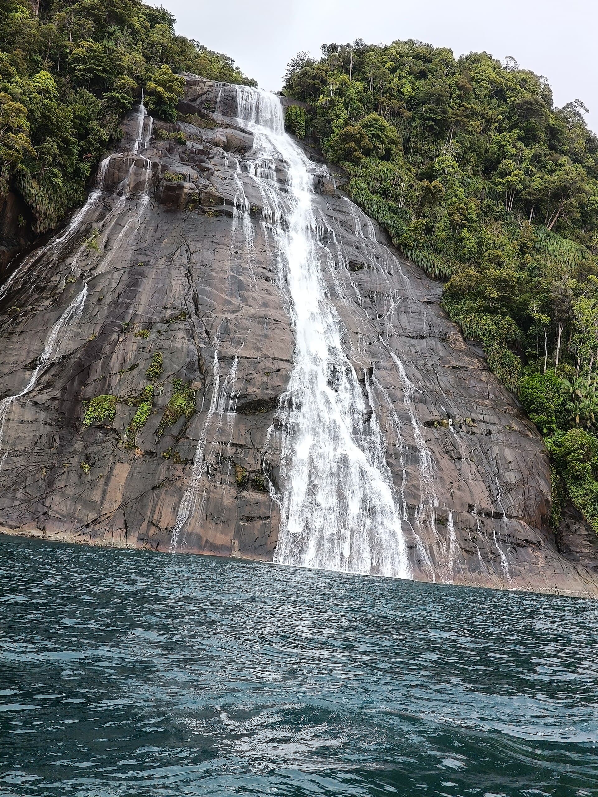 Mursala Island waterfall falling into the sea