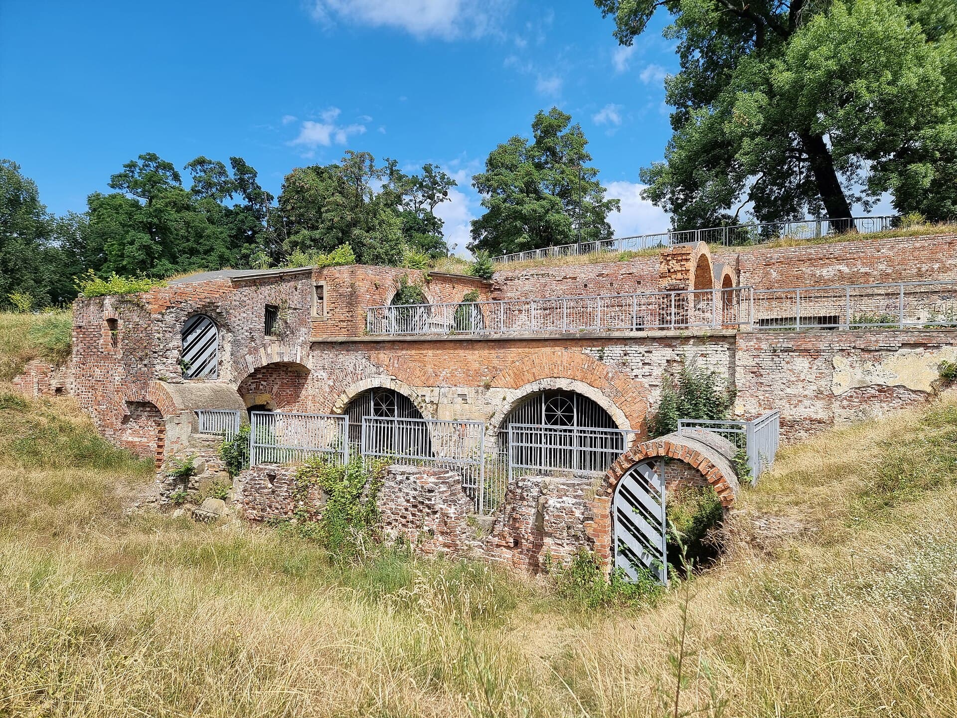The remains of Wrocław's city walls and the moat park