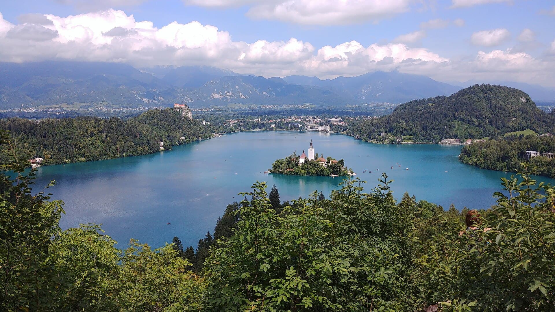 The classic view of Bled Island from Ojstrica