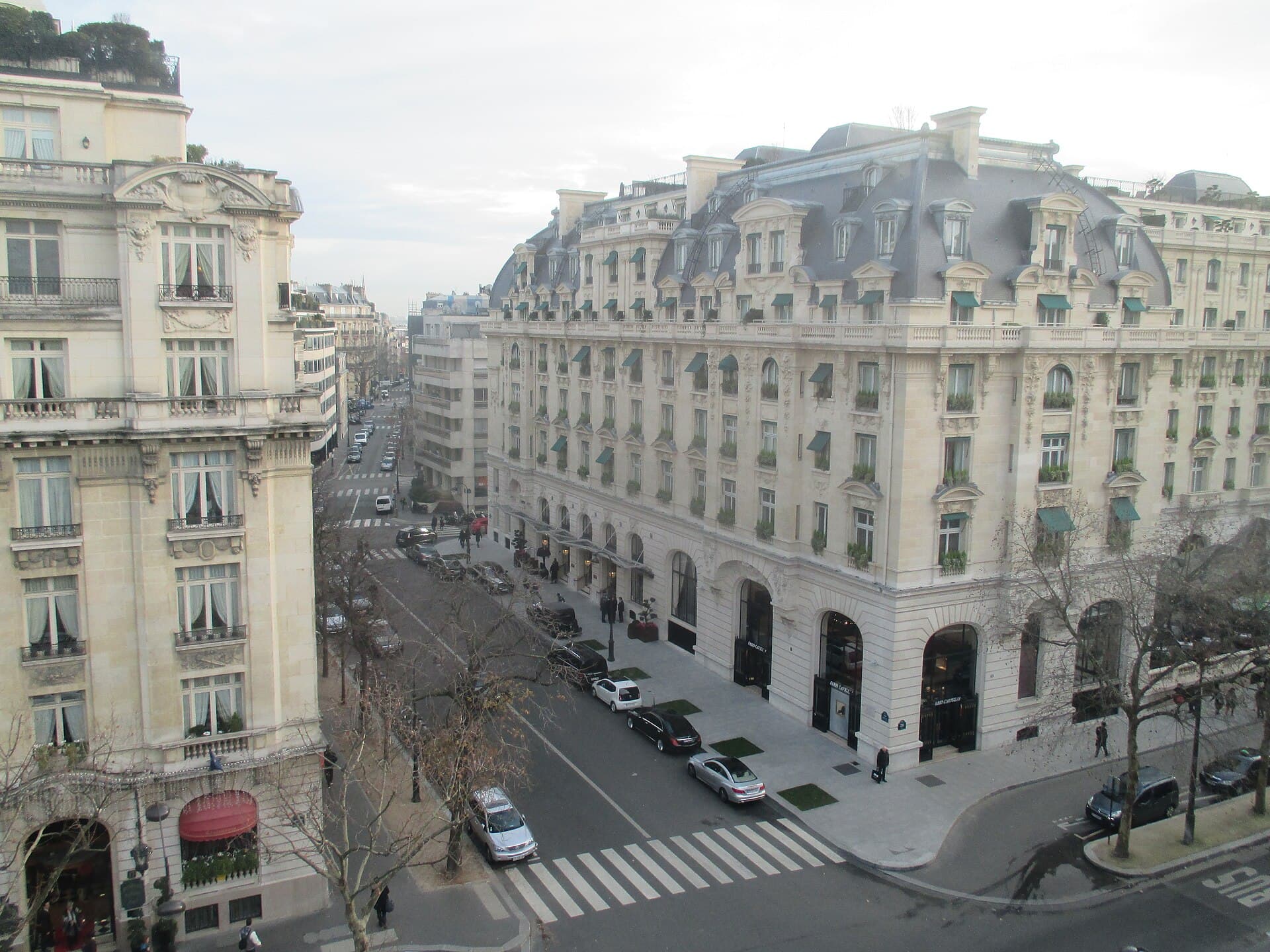 The restored 1908 facade of the Peninsula Paris