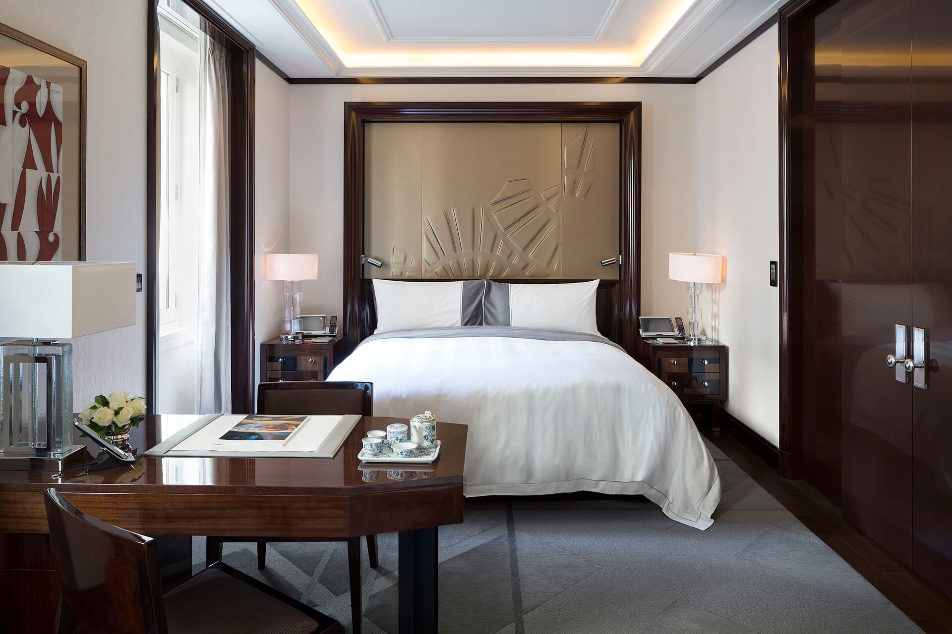 A guest room at the Peninsula Paris
