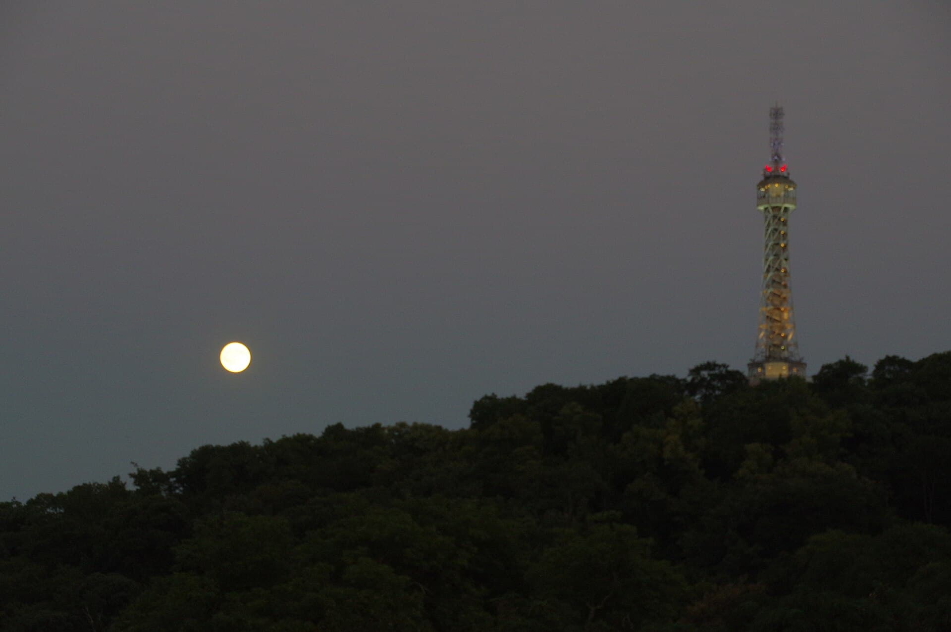The Petřín lookout tower above Petřín hill, Prague
