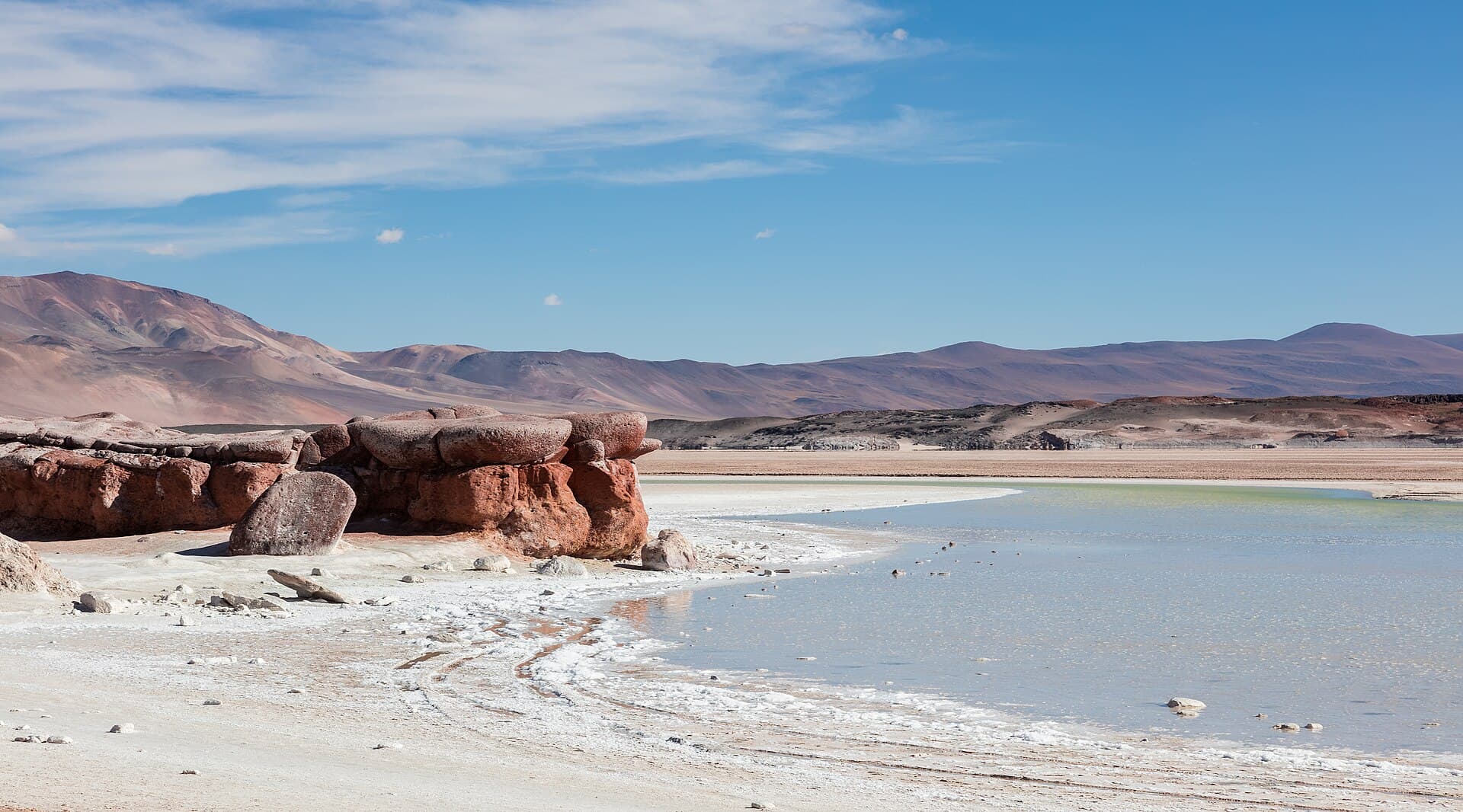 Piedras Rojas on the Aguas Calientes salt flat