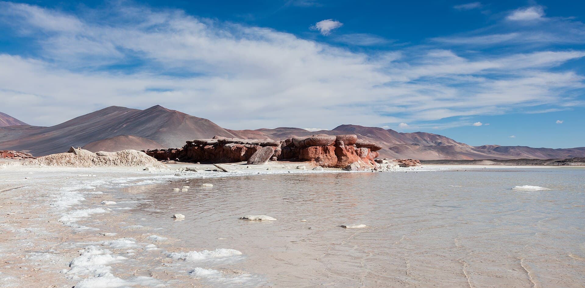 Piedras Rojas on the Aguas Calientes salt flat