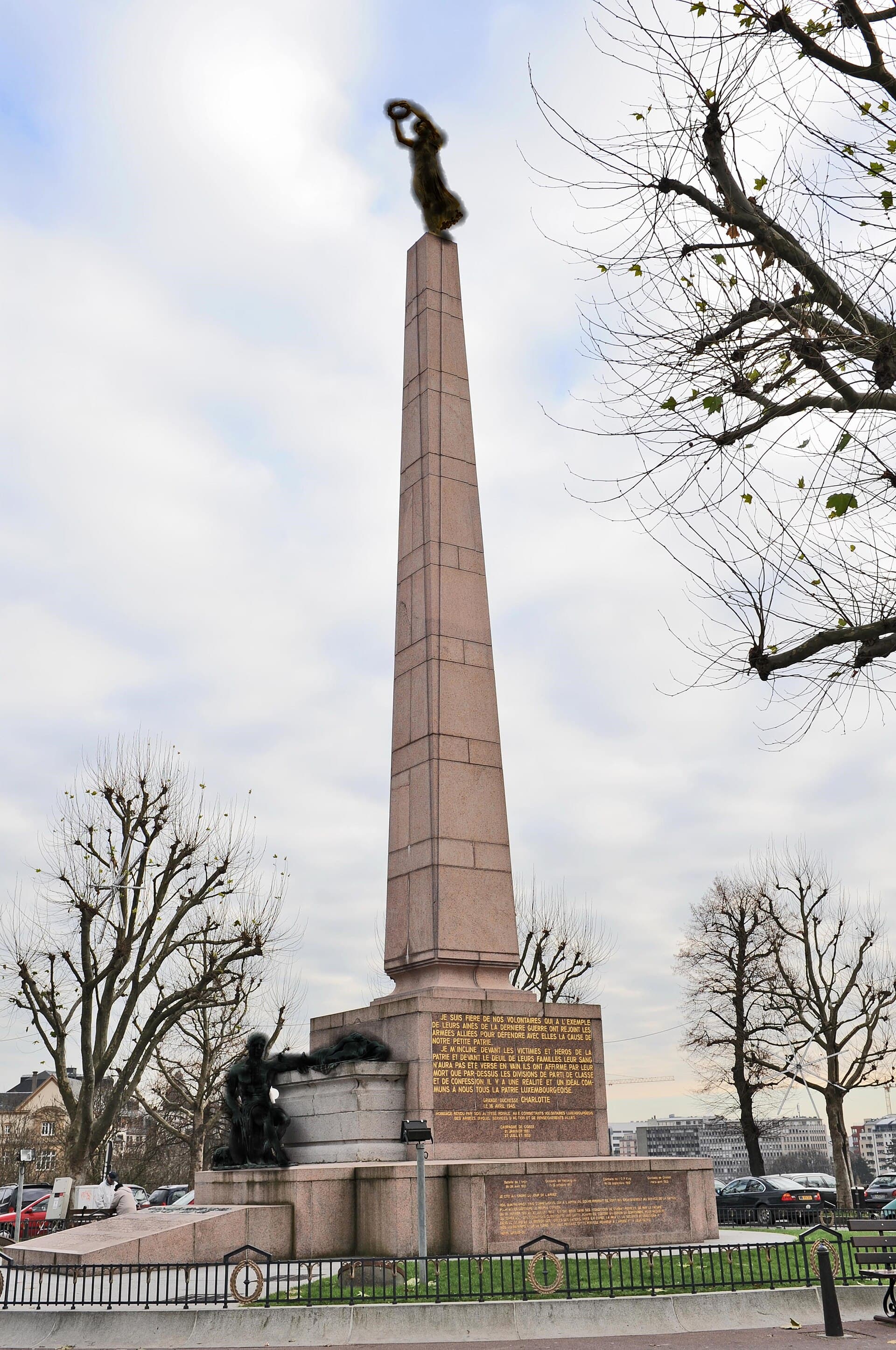 Place de la Constitution and the Gëlle Fra, Luxembourg City