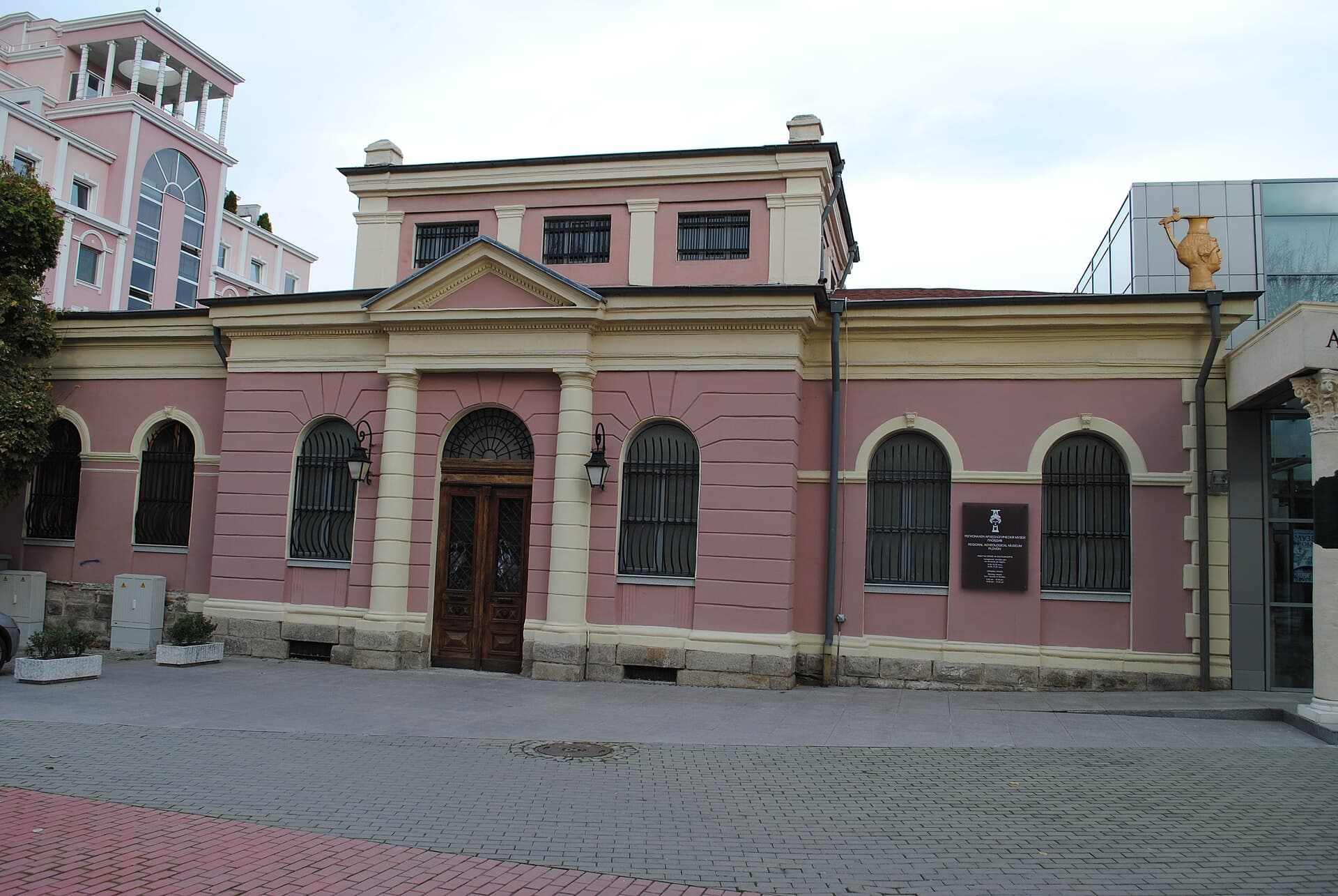 The elegant neoclassical building