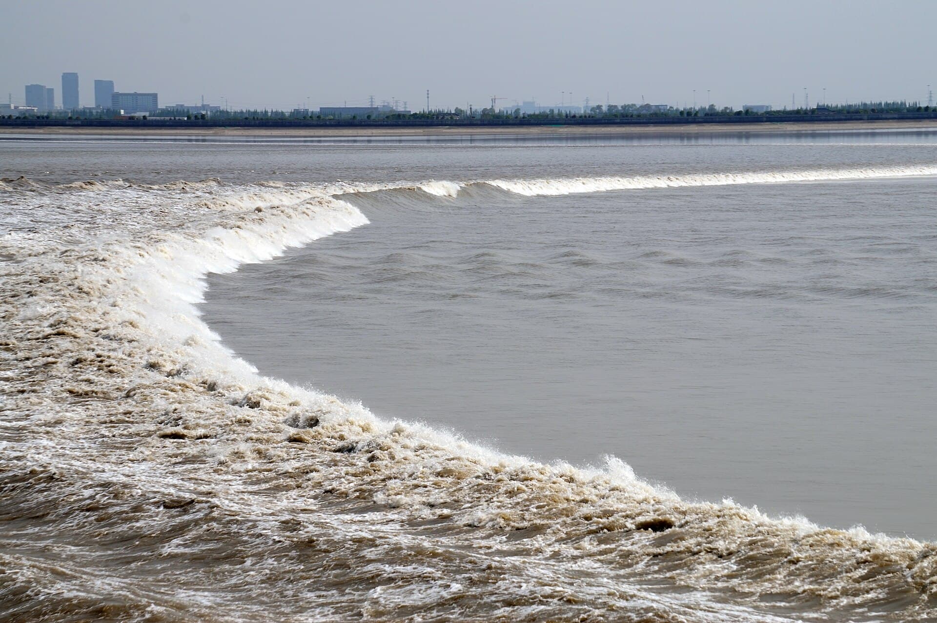 Qiantang River Tidal Bore at Yanguan