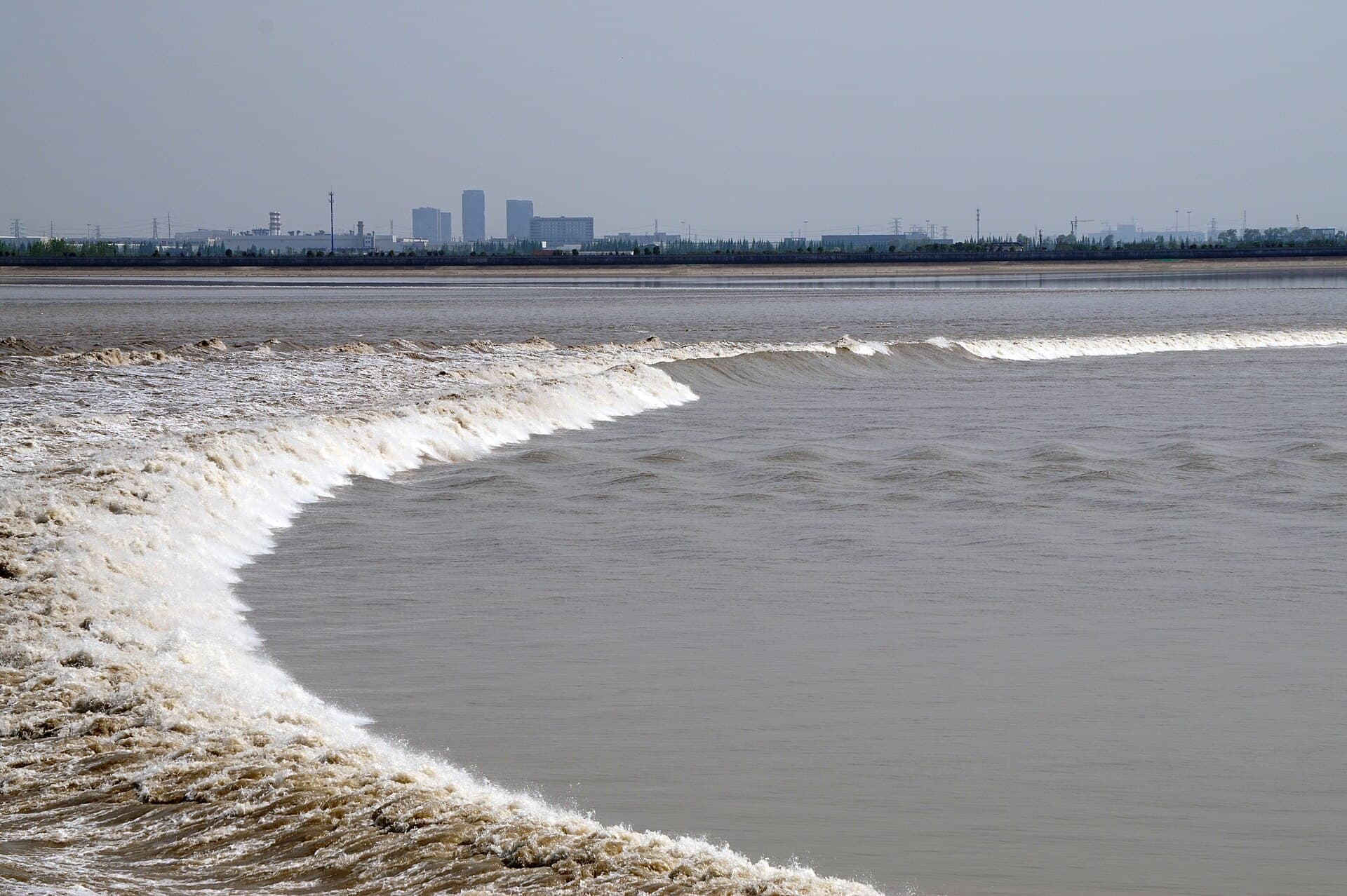 Qiantang River Tidal Bore at Yanguan