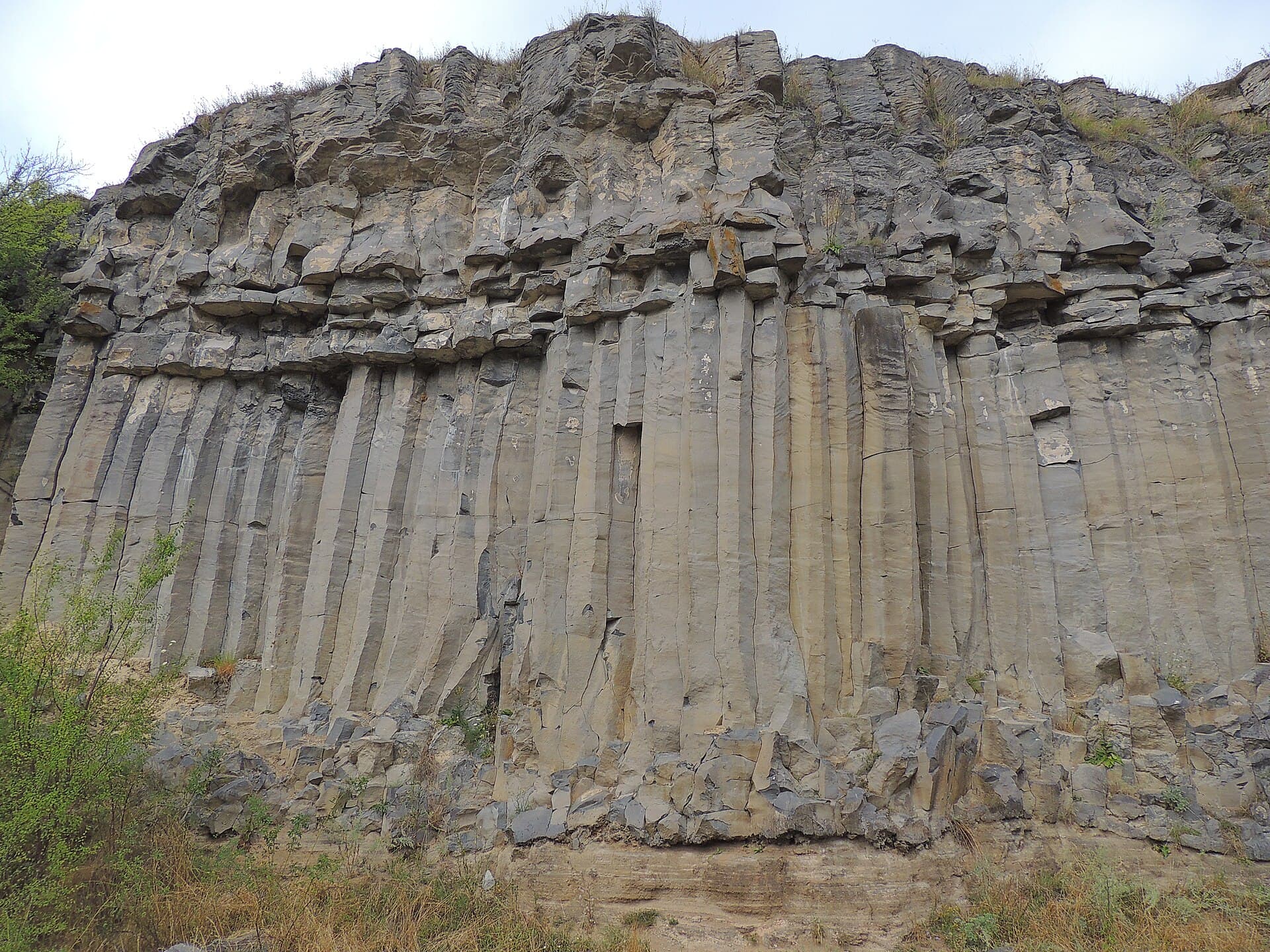 The quarry face that laid the columns bare
