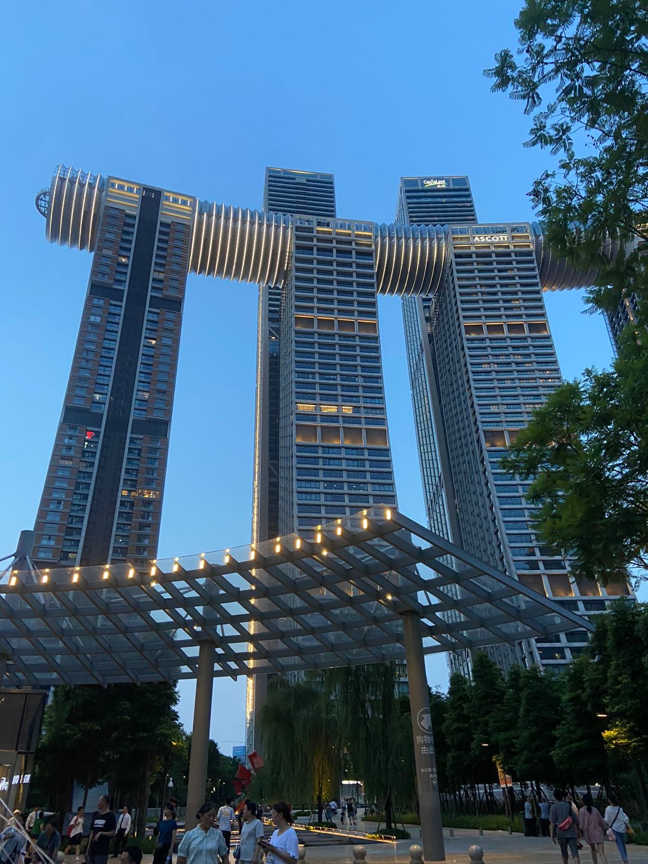 Raffles City and the Crystal Skybridge