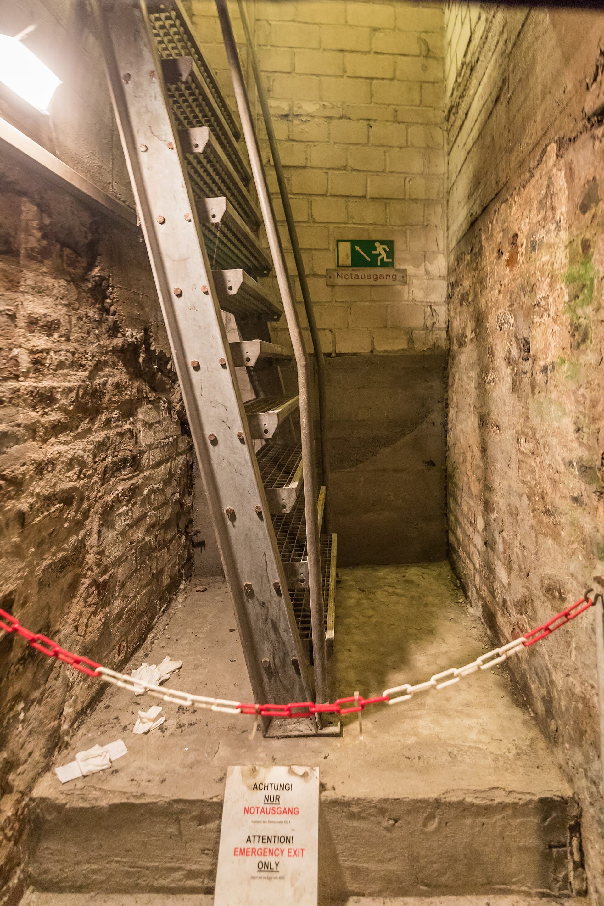 The passage height, enough to walk almost upright