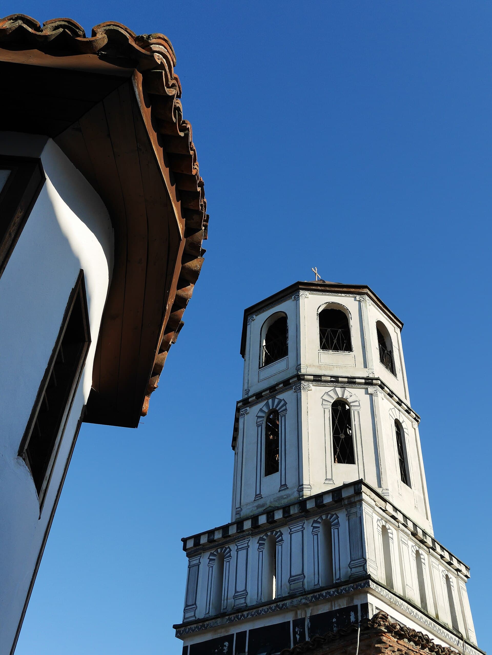 The bell tower and the courtyard arcade