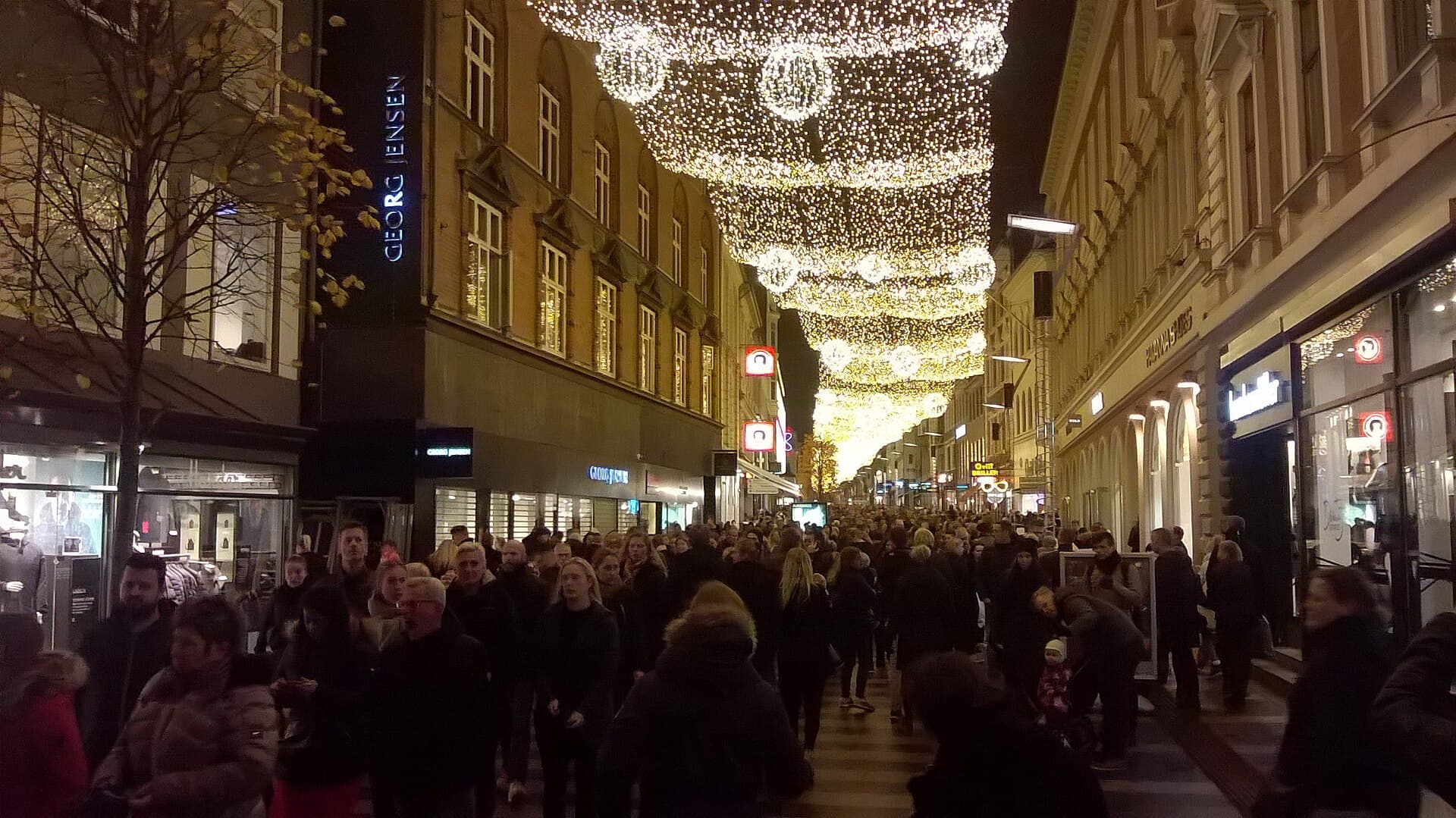 Strøget pedestrian street in Aarhus