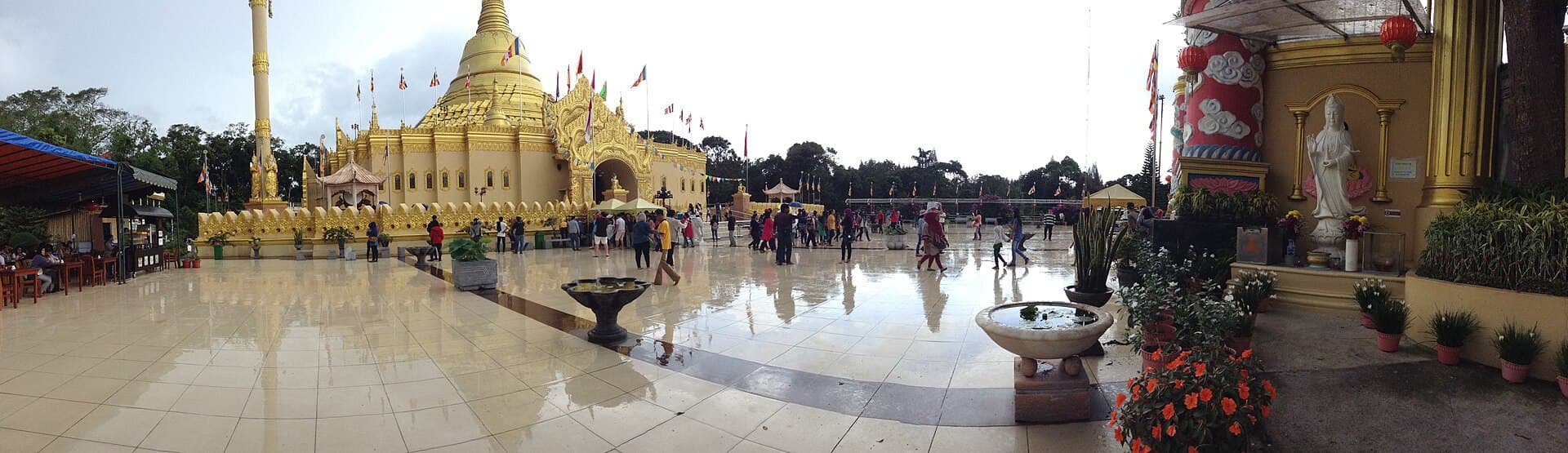 Golden pagoda at Taman Alam Lumbini near Berastagi