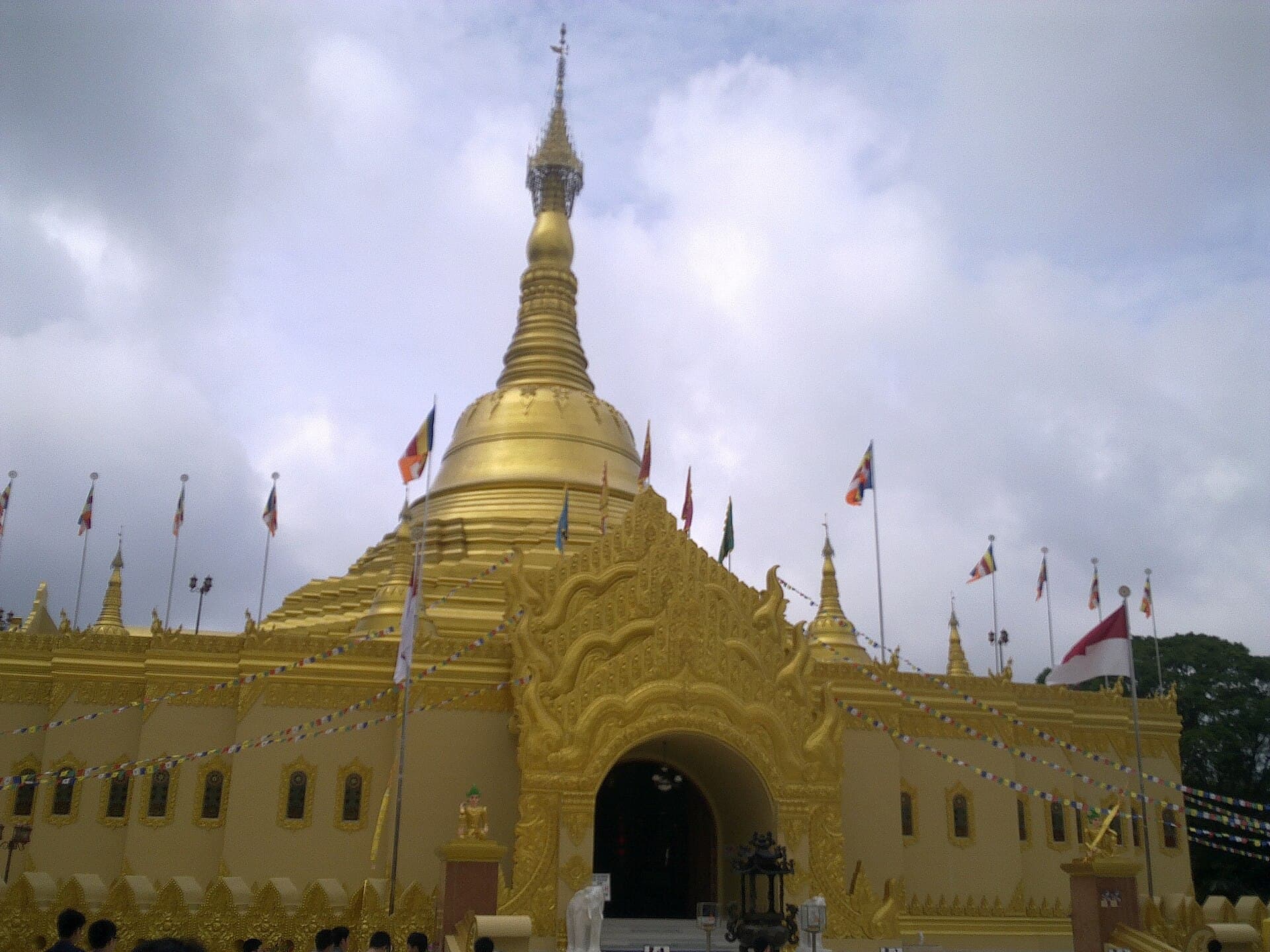 Golden pagoda at Taman Alam Lumbini near Berastagi