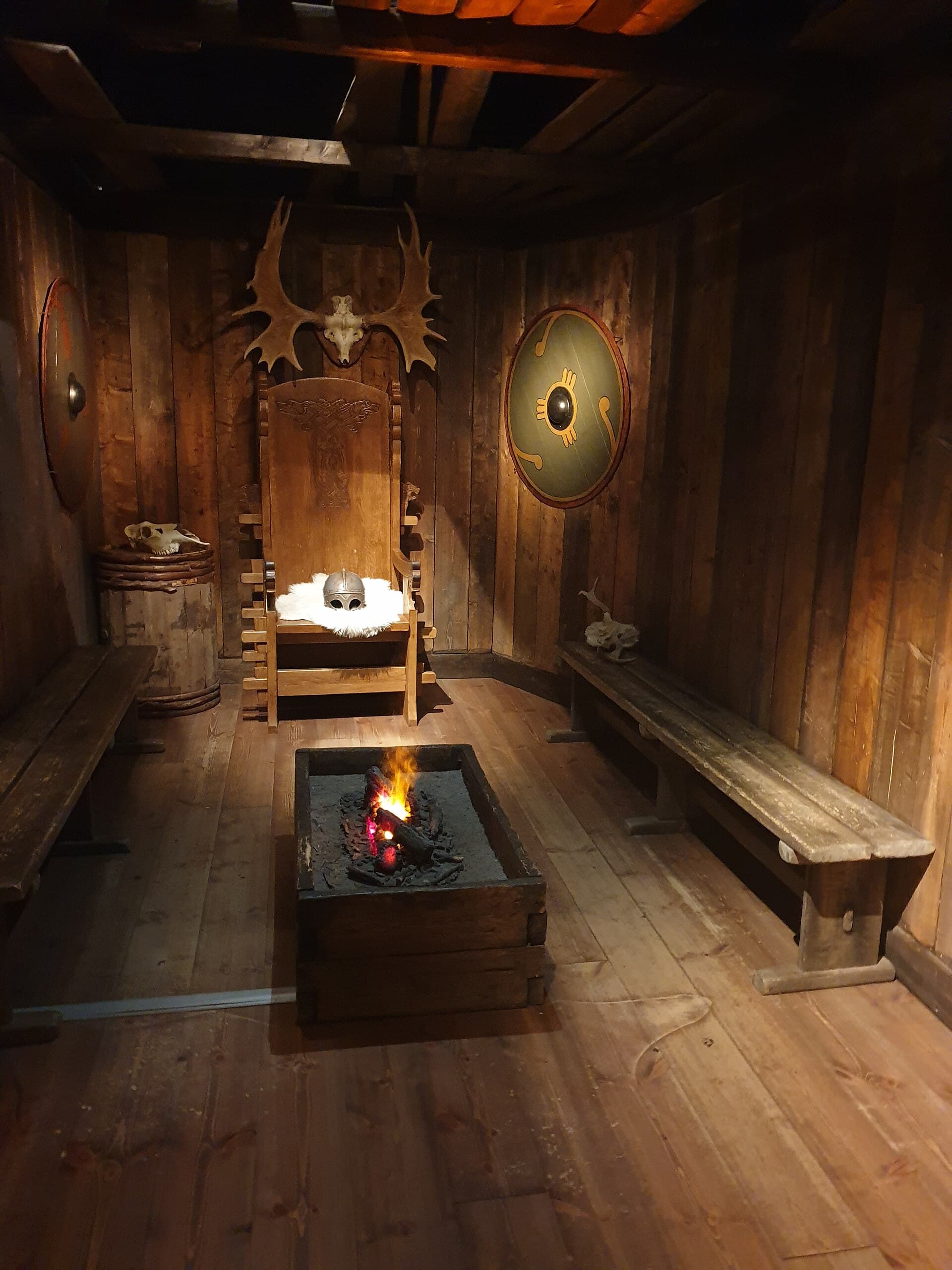 An interior hall with a reconstructed scene